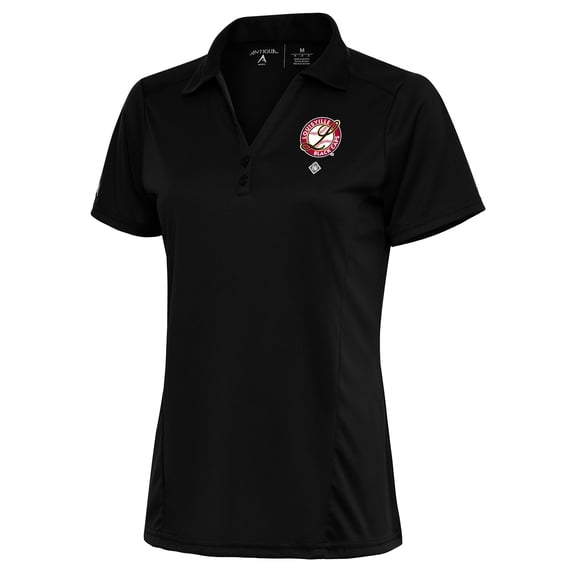 Women's Antigua Black Louisville Black Caps Tribute Polo