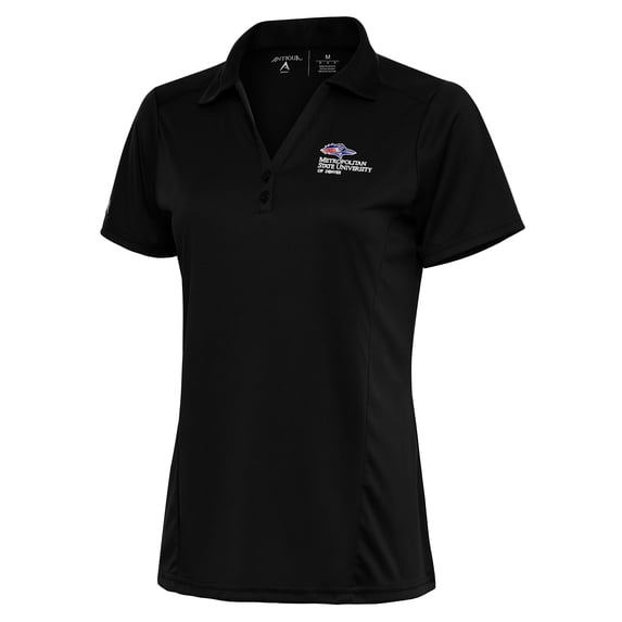 Women's Antigua Black MSU Denver Roadrunners Tribute Polo