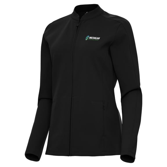Women's-Antigua  Black Michigan International Speedway Regard Full-Zip Jacket