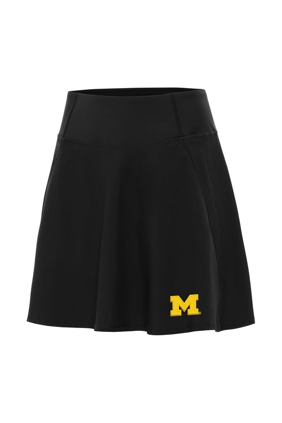 Women's Antigua Black Michigan Wolverines Chip Skort