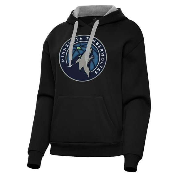 Women's Antigua Black Minnesota Timberwolves Victory Pullover Hoodie