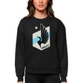 thumbnail image 1 of Women's Antigua Black Minnesota United FC Team Logo Victory Pullover Sweatshirt, 1 of 1