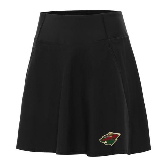 Women's Antigua Black Minnesota Wild Chip Skort