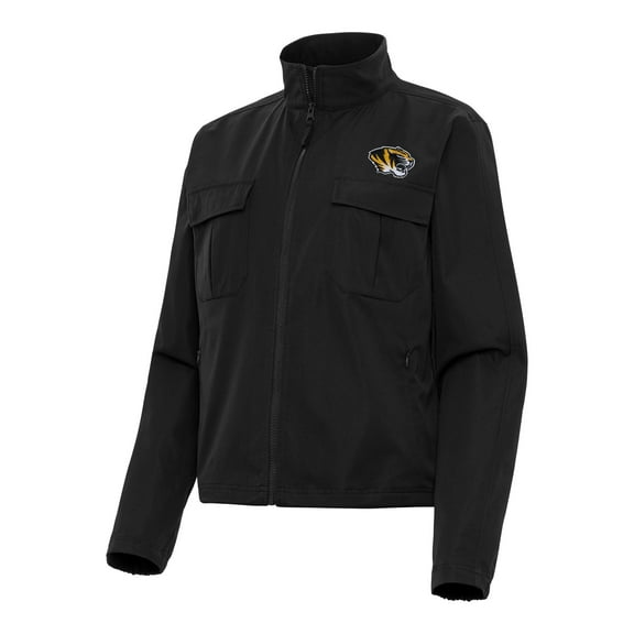 Women's Antigua  Black Missouri Tigers Even Par Full-Zip Jacket