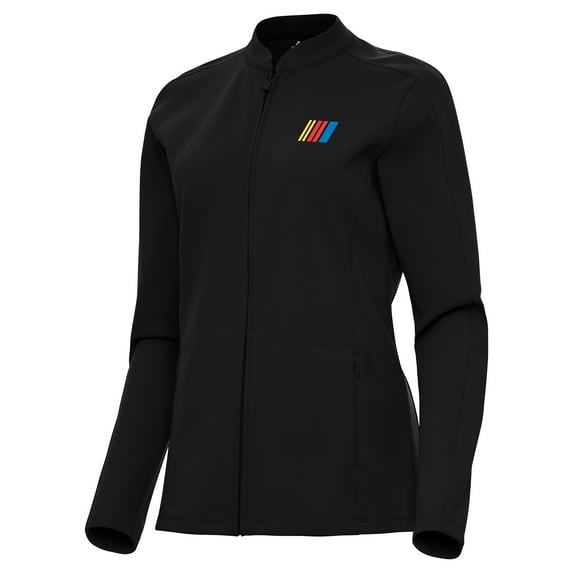 Women's-Antigua Black NASCAR Regard Full-Zip Jacket