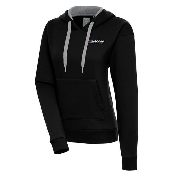 Women's Antigua Black NASCAR Victory Pullover Hoodie