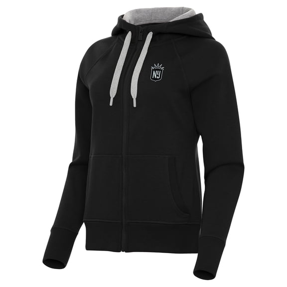 Women's Antigua Black NJ/NY Gotham FC Victory Full-Zip Hoodie
