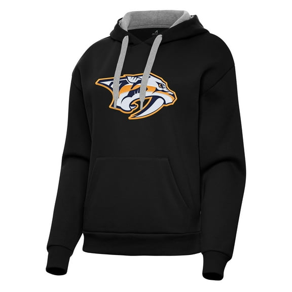 Women's Antigua Black Nashville Predators Victory Pullover Hoodie