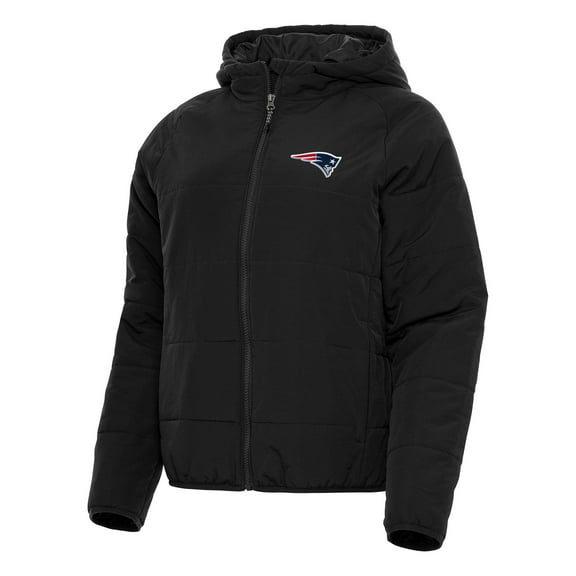 Women's Antigua Black New England Patriots Universe Full-Zip Hoodie Jacket