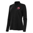 thumbnail image 1 of Women's Antigua Black New Jersey Devils Reprocess Quarter-Zip Top, 1 of 1