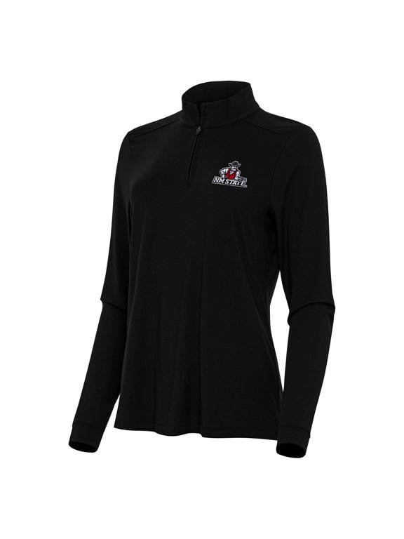 Women's Antigua Black New Mexico State Aggies Intent Quarter-Zip Top