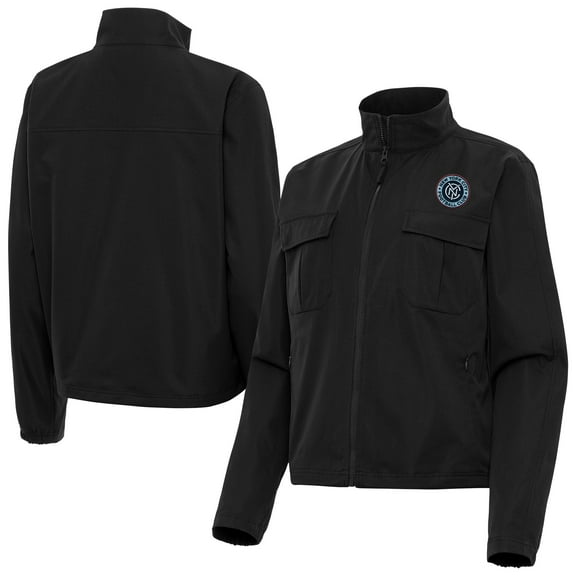 Women's-Antigua  Black New York City FC Even Par Full-Zip Jacket