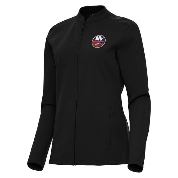 Women's Antigua Black New York Islanders Regard Full-Zip Jacket
