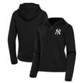 thumbnail image 1 of Women's Antigua  Black New York Yankees Contemporary Quarter-Zip Hoodie, 1 of 3