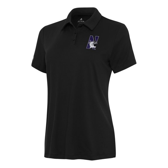 Women's Antigua Black Northwestern Wildcats Reprocess Polo