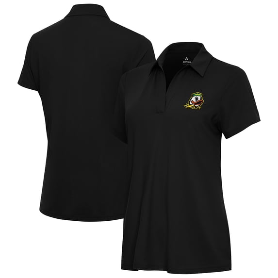 Women's Antigua Black Oregon Ducks Era Polo