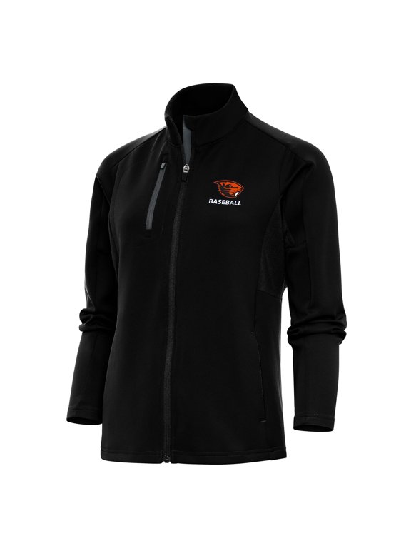 Women's Antigua Black Oregon State Beavers Baseball Generation Full-Zip Jacket