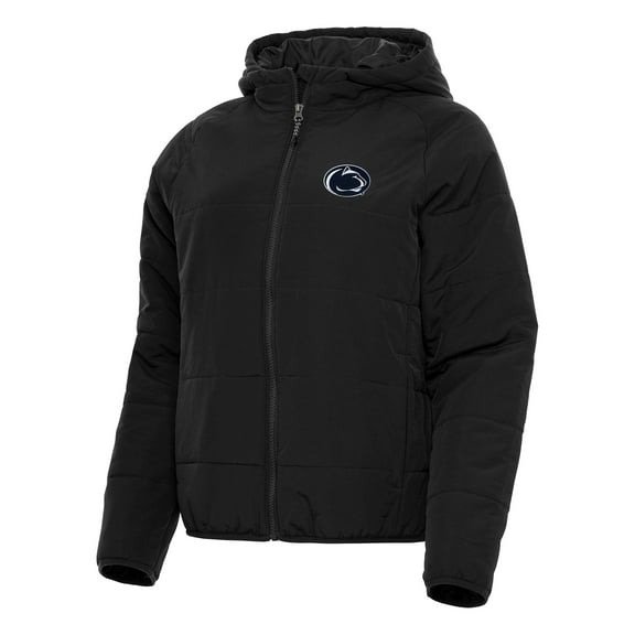 Women's Antigua Black Penn State Nittany Lions Universe Full-Zip Puffer Jacket