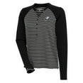 thumbnail image 1 of Women's Antigua Black Philadelphia Eagles Maverick Waffle Henley Long Sleeve T-Shirt, 1 of 1