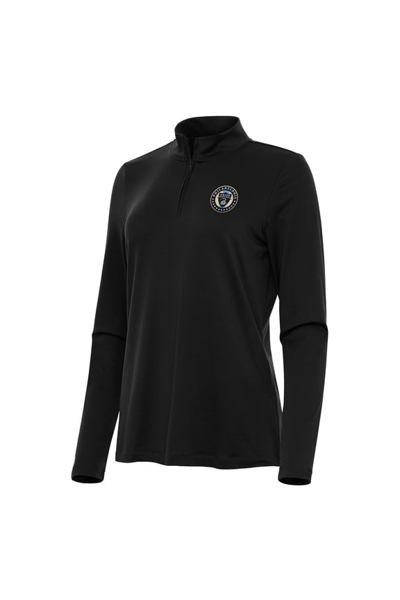 Women's Antigua Black Philadelphia Union Reprocess Quarter-Zip Jacket
