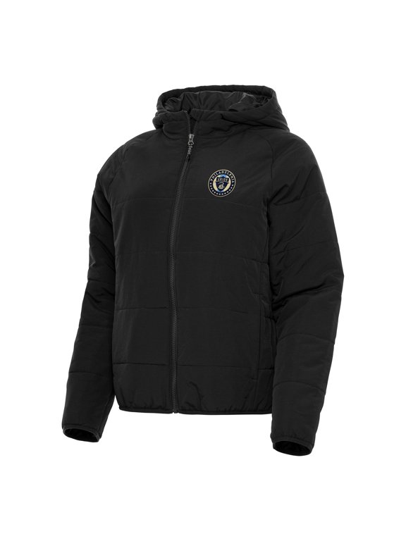 Women's Antigua Black Philadelphia Union Universe Raglan Full-Zip Jacket