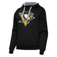 thumbnail image 1 of Women's Antigua Black Pittsburgh Penguins Victory Pullover Hoodie, 1 of 1