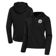 thumbnail image 1 of Women's Antigua  Black Pittsburgh Steelers Contemporary Quarter-Zip Hoodie, 1 of 3