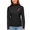 thumbnail image 1 of Women's Antigua Black Portland Trail Blazers Tribute Half-Zip Top, 1 of 1