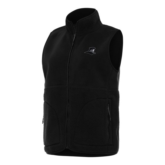 Women's Antigua  Black Providence Friars Nostalgic Full-Zip Vest