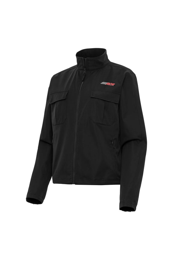 Women's-Antigua Black Richard Childress Racing Even Par Full-Zip Jacket