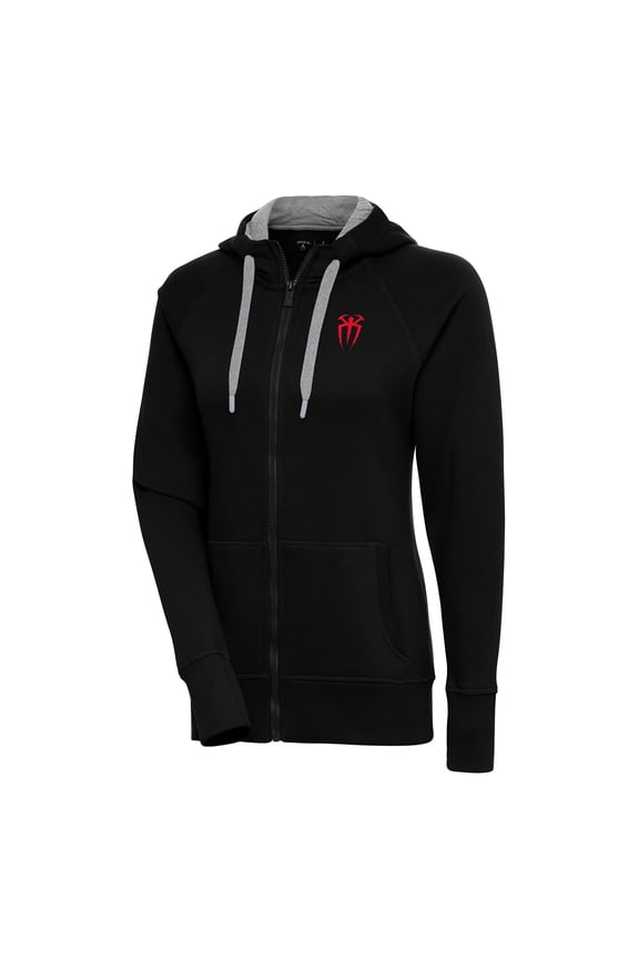 Women's Antigua Black Roman Reigns Victory Full-Zip Hoodie