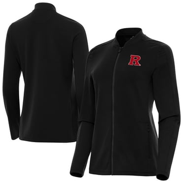 Women's Antigua  Black Rutgers Scarlet Knights Continual Full-Zip Jacket