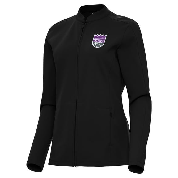 Women's Antigua  Black Sacramento Kings Regard Full-Zip Jacket