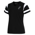 thumbnail image 1 of Women's Antigua Black San Antonio Spurs Encounter Short Sleeve Notch Neck Top, 1 of 1