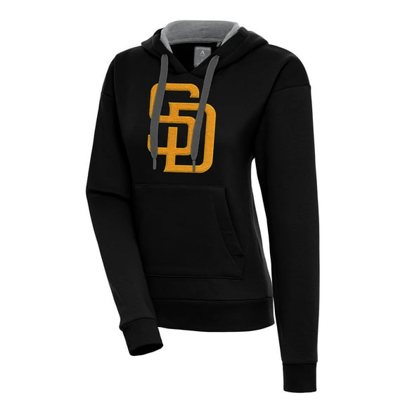 Women's Antigua Black San Diego Padres Victory Pullover Hoodie