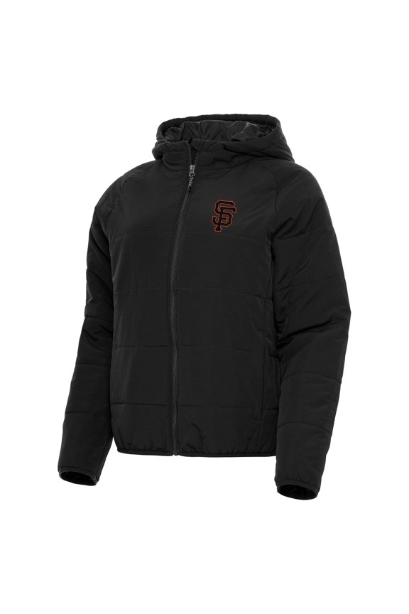Women's Antigua Black San Francisco Giants Universe Full-Zip Hoodie Jacket