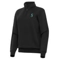 thumbnail image 1 of Women's Antigua Black Seattle Mariners Victory Quarter-Zip Sweatshirt, 1 of 1