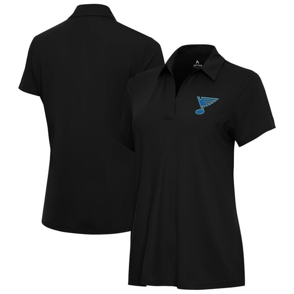 Women's Antigua Black St. Louis Blues Era Polo
