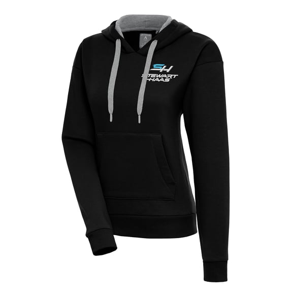 Women's Antigua Black Stewart-Haas Racing Victory Pullover Hoodie