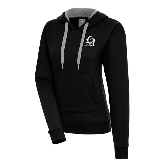 Women's Antigua Black TGL Los Angeles Golf Club Fleece Victory Pullover Hoodie