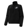 thumbnail image 1 of Women's Antigua Black Tampa Bay Lightning Figure Half-Zip Pullover Sweatshirt, 1 of 1