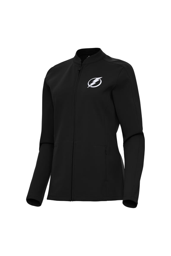 Women's Antigua Black Tampa Bay Lightning Regard Full-Zip Jacket