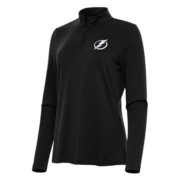 Women's Antigua Black Tampa Bay Lightning Reprocess Quarter-Zip Top