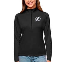 Women's Antigua Black Tampa Bay Lightning Tribute Quarter-Zip Pullover Top