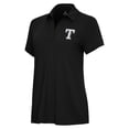 thumbnail image 1 of Women's Antigua Black Texas Rangers Era Polo, 1 of 1
