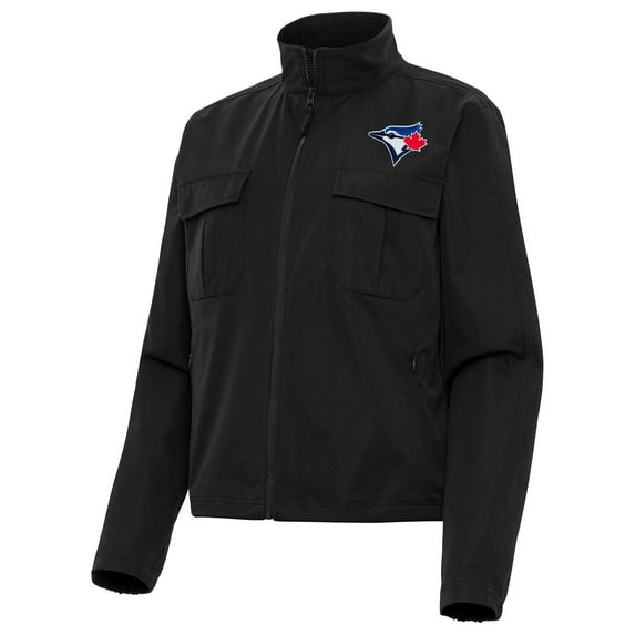 Women's Antigua Black Toronto Blue Jays Even Par Full-Zip Jacket