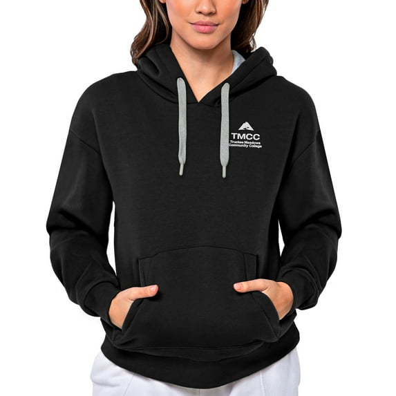 Women's Antigua Black Truckee Meadows Community College Victory Pullover Hoodie