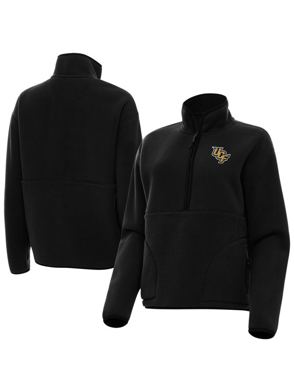 Women's Antigua Black UCF Knights Figure Quarter-Zip Pullover Jacket