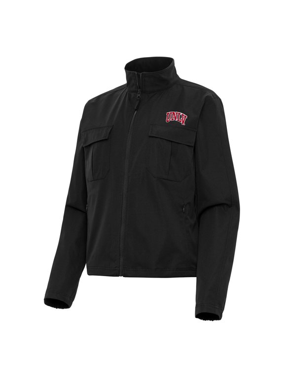 Women's Antigua Black UNLV Rebels Even Par Full-Zip Jacket