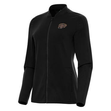Women's Antigua Black UTEP Miners Continual Full-Zip Jacket